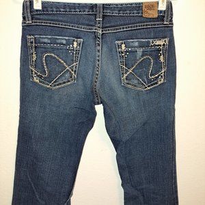 Bke Buckle Stella Stretch Denim Jeans W/Embroidery&Embellishments size 27